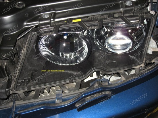 BMW E46 LED angel eyes rings installation 8