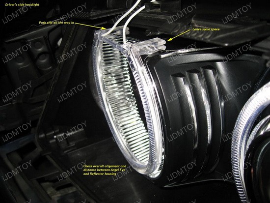 BMW E46 LED angel eyes rings installation 9