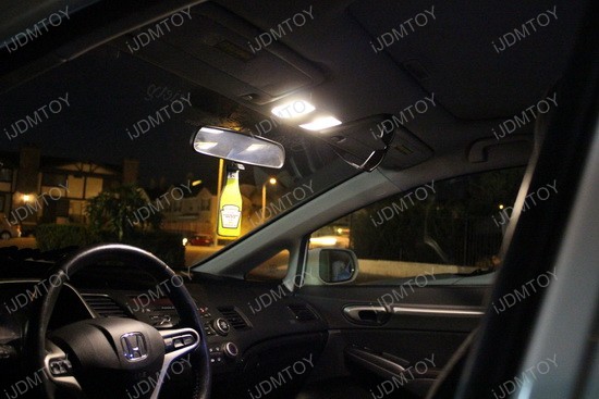 Honda Civic With Warm White Led Bulbs For Interior Lights