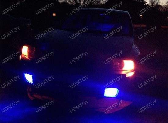 Lincoln LS Blue LED H10 Fog Light Bulbs 2