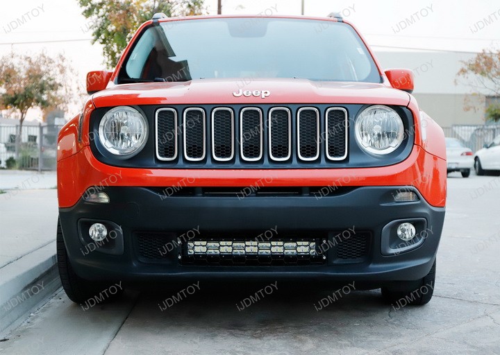 Install Jeep Renegade Behind Grille 20" 120W LED Light Bar