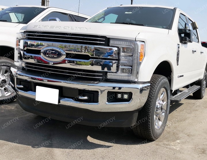 Ford F150 F250 F350 80W Dual LED Fog Light Lamp Kit Install