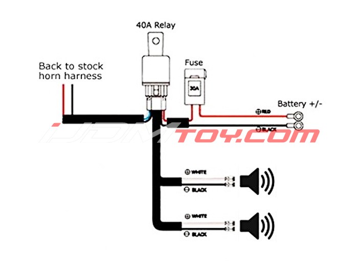 12V Universal Horn Wiring Harness Relay Kit Installation Guide — iJDMTOY.com