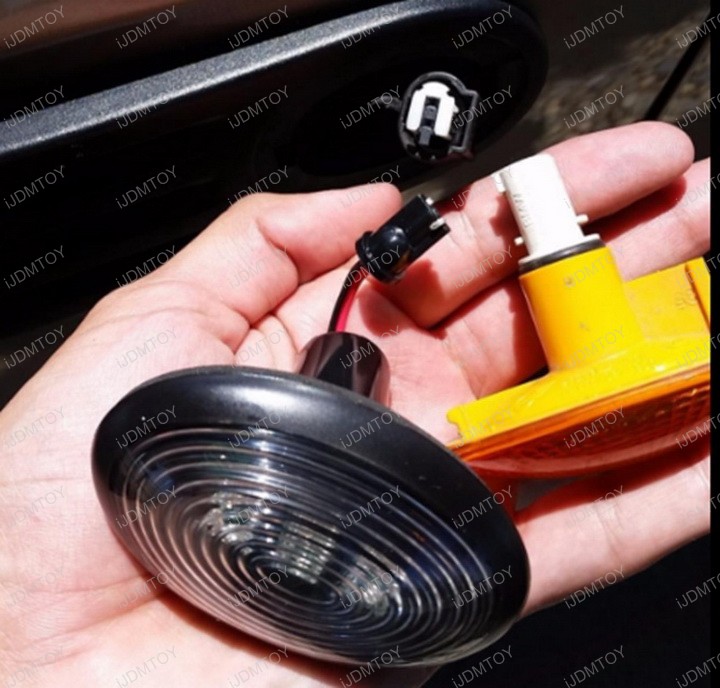 Amber LED Black Side Marker Lights For MINI Cooper R55 R56 R57 R58