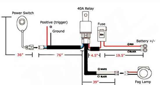LED Light Wiring Harness w/ On/Off Switch Relay Kit For ... universal spst relay wiring diagram 