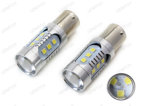 iJDMTOY 15-SMD LED Bulbs For Turn Signal Lights, Daytime Running Lights, Backup Reverse Lights, Tail Brake Lights