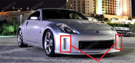 2006 09 Nissan 350z Led Daytime Running Lights Per Reflectors Nissan 350z Direct Fit Led Daytime Running Lights