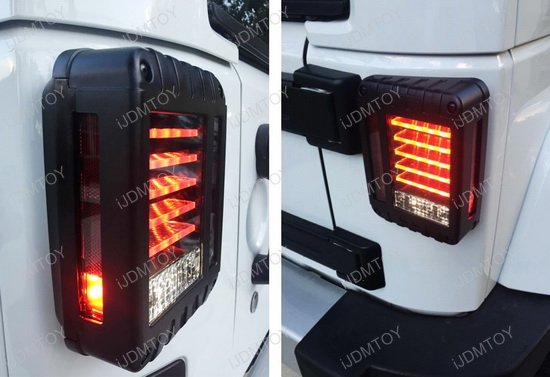Jeep Wrangler Blacked Out J-Style Full LED Tail Lights