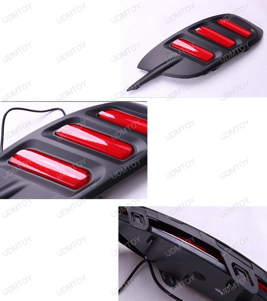 16+ Honda Civic Sedan LED Bumper Reflector Rear Fog Light Kit