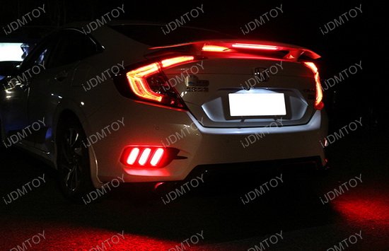 16+ Honda Civic Sedan LED Bumper Reflector Rear Fog Light Kit 16+ Honda Civic Sedan LED Bumper Reflector Rear Fog Light Kit