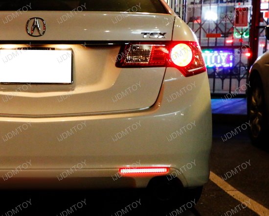 Rear Bumper Reflector LED Brake Stop Tail Light Lamp Black