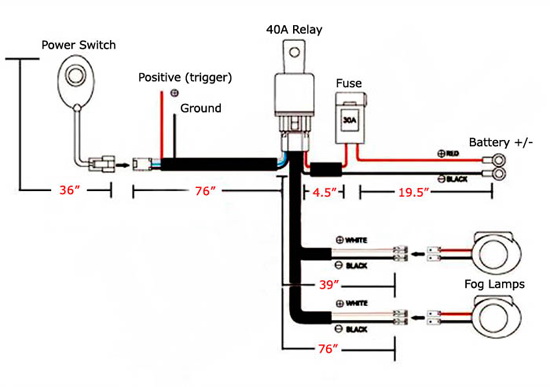 Universal Relay Harness Wire Kit   Led On  Off Switch For