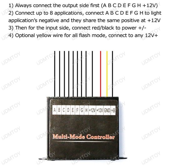 8Output MultiFunction Flashing Controller For LED Lights