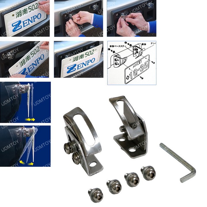 Universal JDM Style License Plate Relocator Tiltable Bracket