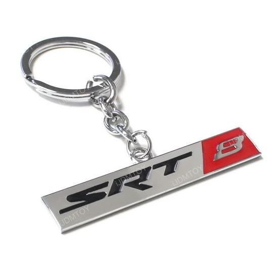 Chrome Finish SRT 8 Key Chain Keychain For Chrysler Dodge Jeep