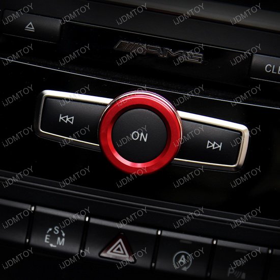 Mercedes Anodized Aluminum Stereo Volume Control Knob Ring Cover