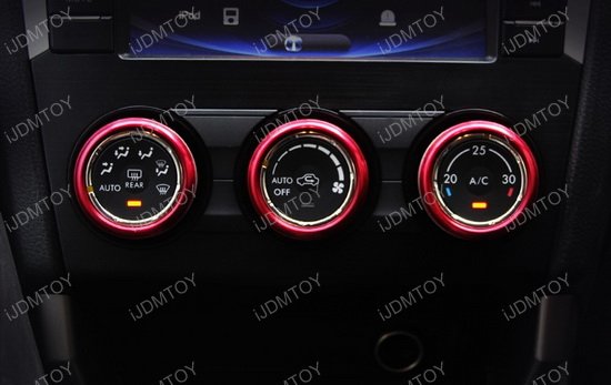 Subaru Anodized Aluminum AC Climate Control Knob Ring Covers