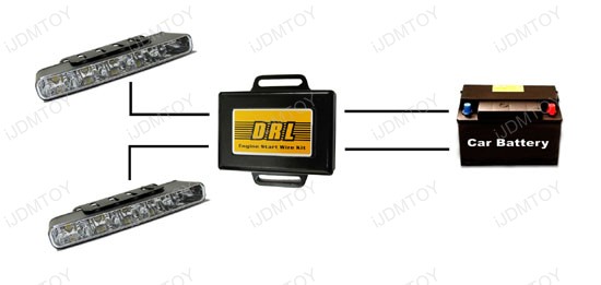 4-LED Xenon White Daytime Running Lights DRL