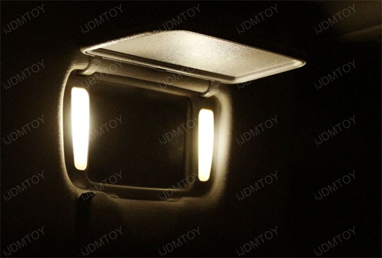 (2) Warm White 3-SMD 6641 LED Bulbs For Car Vanity Mirror Lights Sun Visor Lamp eBay