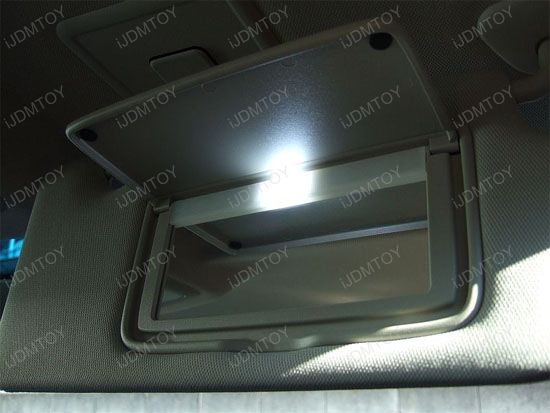 JDM D29mm Sunvisor No. TS-14V1CP Sun Visor Vanity Mirror LED light bulbs