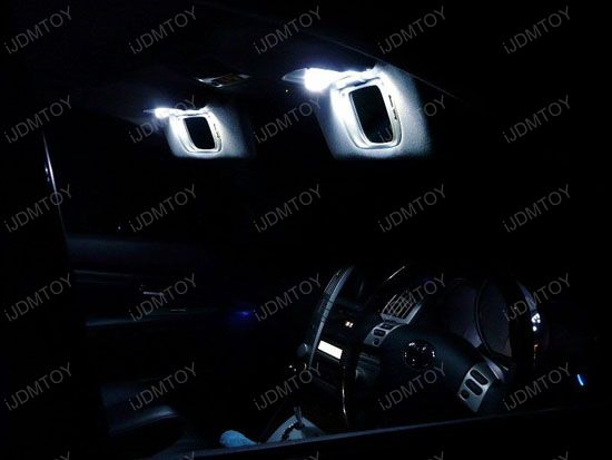 JDM D29mm Sunvisor No. TS-14V1CP Sun Visor Vanity Mirror LED light bulbs
