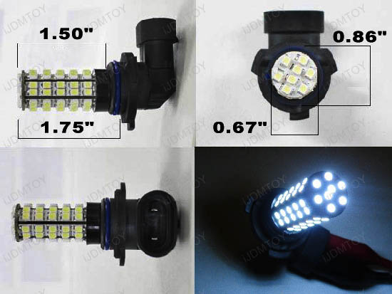 Xenon White 68-SMD 360-degree shine 9005 (aka HB3 or 9145) Hyper-Flux LED Bulbs For Fog Lights or Daytime Running Lights