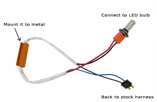 9005 9006 H7 H11 Plug-N-Play Error Free Decoder Wiring Kit For LED Bulbs