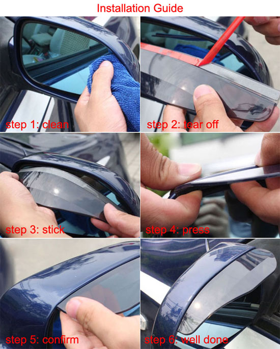 Universal fit side mirror sun shield or rain shield