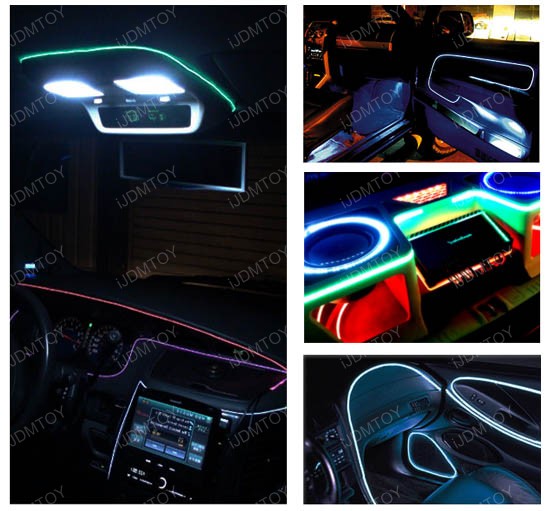 iJDMTOY Ultra Blue EL Neon Flexible Strip Lights For Car