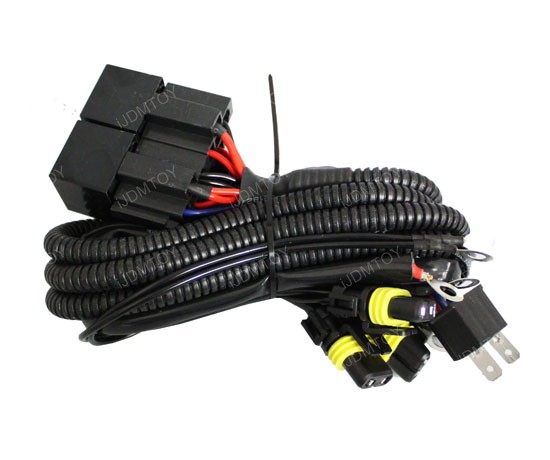 HID Conversion Kit Dual-Relay Wiring Harness for H4 H13 9004 9003 headlight wiring harness diagram 