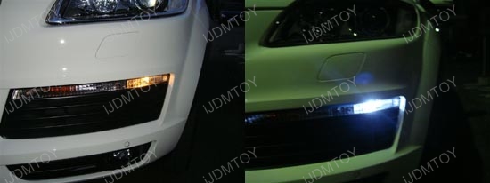 JDM White or Blue 360-degree shine OBC Error Free 1210-SMD T10 2825 W5W LED Bulbs with built-in load resistors for Mercedes, Audi, BMW, etc