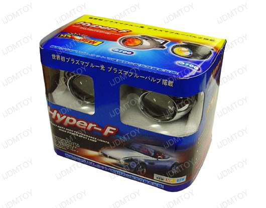 JDM Fish-Eye Hyper-F Glass Projector Fog Light Lamps, H3 HID Ready