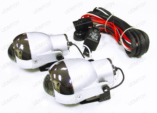 JDM Fish-Eye Hyper-F Glass Projector Fog Light Lamps, H3 HID Ready