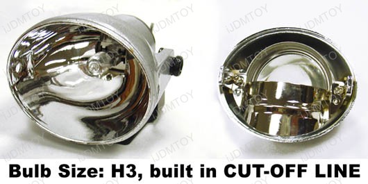 JDM Fish-Eye Hyper-F Glass Projector Fog Light Lamps, H3 HID Ready