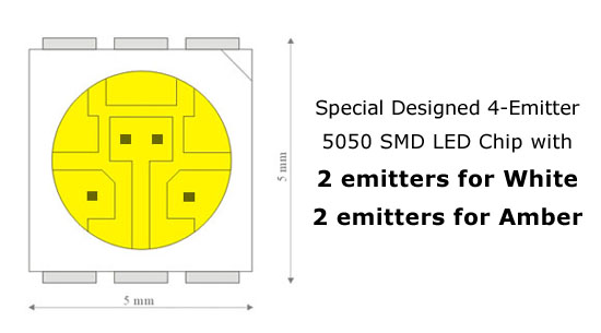 iJDMTOY 27-SMD 4-Emitter Switchback LED Bulbs