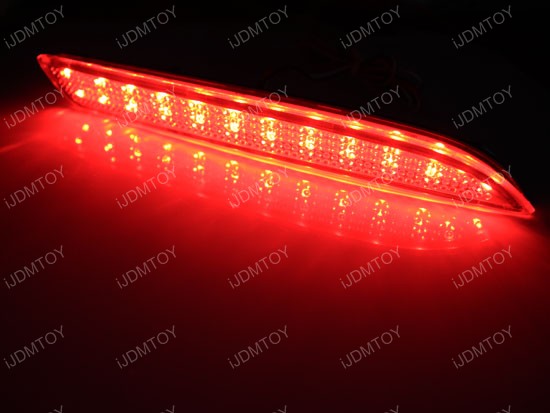 Red Color 15-LED Clear Lens Bumper Reflectors