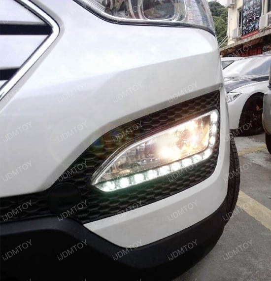 For 2013up Hyundai Santa Fe 15LED Daytime Running Lights Fog Lamps