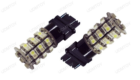 JDM Dual Color Switchback Xenon White/Amber Yellow 48-SMD 3157 (aka 3057) LED Indicator Corner/Blinker light bulbs