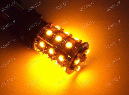 JDM Dual Color Switchback Xenon White/Amber Yellow 48-SMD 1157 (aka 7528) LED Indicator Corner/Blinker light bulbs