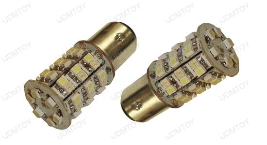 JDM Dual Color Switchback Xenon White/Amber Yellow 48-SMD 1157 (aka 7528) LED Indicator Corner/Blinker light bulbs