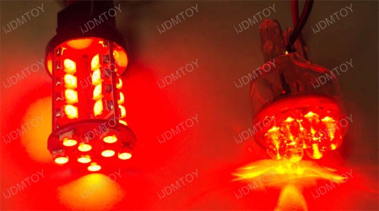 JDM Super Bright Brilliant Red 40-SMD 3156 (aka 3056) or 3157 (aka 3057) LED indicator, turn signal, backup, brake light bulbs