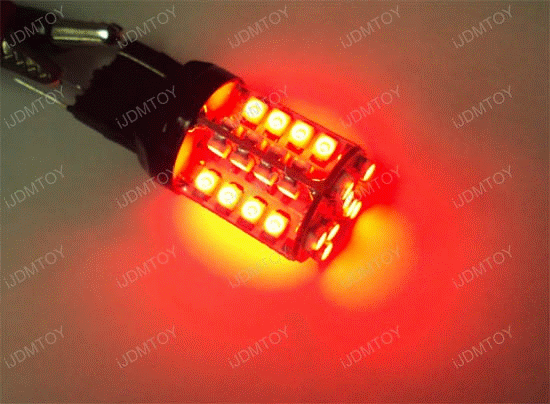 JDM Super Bright Brilliant Red 40-SMD 3156 (aka 3056) or 3157 (aka 3057) LED indicator, turn signal, backup, brake light bulbs