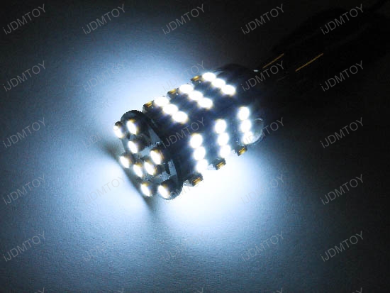 JDM Super Bright Xenon White 54-SMD T25 3156 (aka 3056) or 3157 (aka 3057) LED indicator, turn signal, backup, brake light bulbs