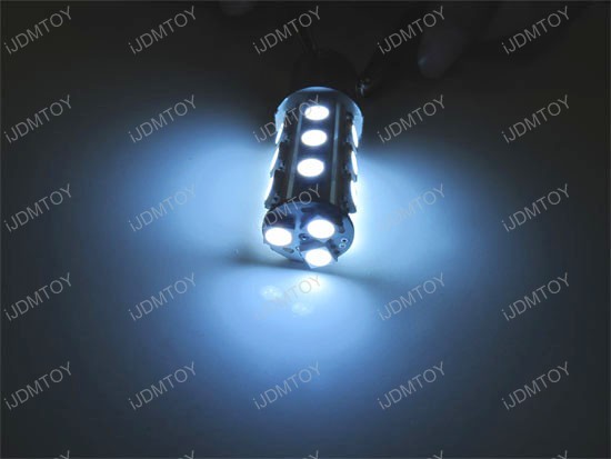 JDM Super Bright 18-SMD 5050 360 degrees shine 7507 LED Indicator, turn signal, backup light bulbs with 150 degrees off-set pins