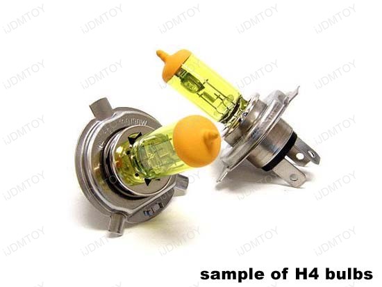 JDM Golden Yellow Halogen Xenon Bulbs. Size: H1 H3 H4 H7 H8 H10 H11 H13 9004 9005 9006 9007 880