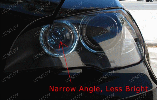 60 Degrees Wide Angle BMW Angel Eyes vs 30 Degrees Narrow Angle BMW Angel 