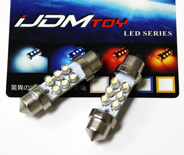 6 LED 36mm 6411 6418 DE3425 LED Festoon Bulbs
