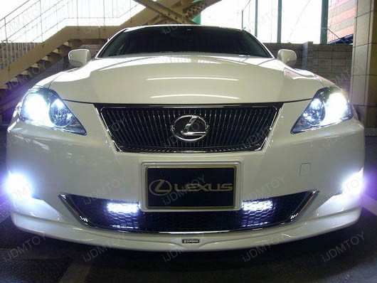 JDM Universal Fit Xenon White or Ultra Blue Double-Layer 12-LED Daytime Running Light Kit (aka LED Day Driving Cruising DRL Lamps)