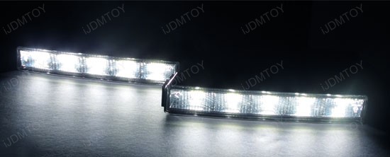 Xenon White Hella Style 5-LED High Power LEDayLine LED Daytime Running Light (DRL) Lamps