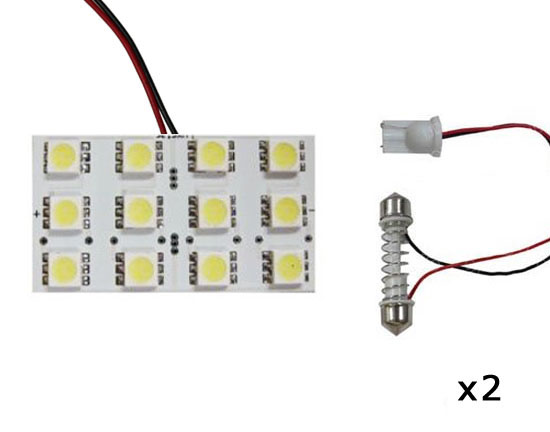 12-SMD LED Interior Panels Map Dome Lights